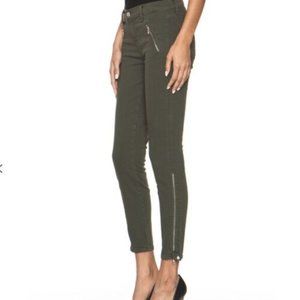 J BRAND Carey Jewel Mantis Army Green Moto Ankle Zip Crop Skinny Jeans -Sz 29